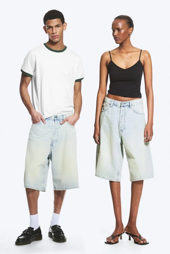 Astro Mid Rise Loose Baggy Denim Shorts – Citizen Blue – Light Blue Astro Mid Rise Loose Baggy Denim Shorts – Citizen Blue – Light Blue