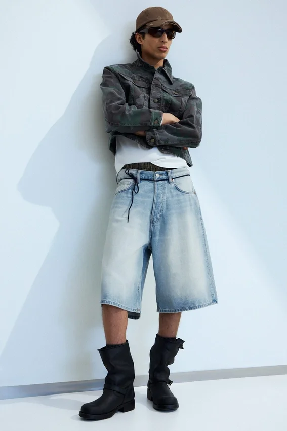 Astro Mid Rise Loose Baggy Denim Shorts – Kimberley Blue – Light Blue Astro Mid Rise Loose Baggy Denim Shorts – Kimberley Blue – Light Blue