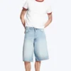 Astro Mid Rise Loose Baggy Denim Shorts – Kimberley Blue – Light Blue Astro Mid Rise Loose Baggy Denim Shorts – Kimberley Blue – Light Blue