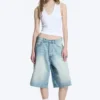 Astro Mid Rise Loose Baggy Denim Shorts – Kimberley Blue – Light Blue Astro Mid Rise Loose Baggy Denim Shorts – Kimberley Blue – Light Blue
