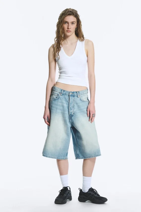 Astro Mid Rise Loose Baggy Denim Shorts – Kimberley Blue – Light Blue Astro Mid Rise Loose Baggy Denim Shorts – Kimberley Blue – Light Blue