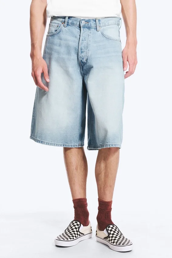 Astro Mid Rise Loose Baggy Denim Shorts – Kimberley Blue – Light Blue Astro Mid Rise Loose Baggy Denim Shorts – Kimberley Blue – Light Blue