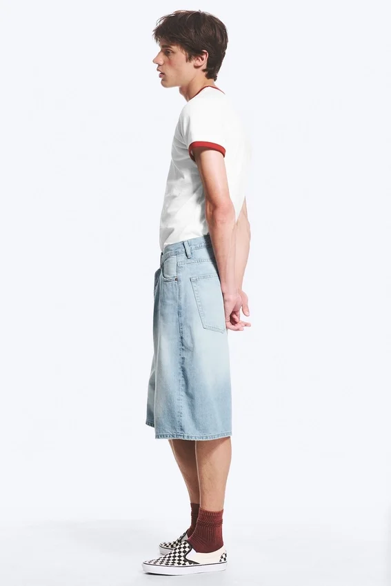 Astro Mid Rise Loose Baggy Denim Shorts – Kimberley Blue – Light Blue Astro Mid Rise Loose Baggy Denim Shorts – Kimberley Blue – Light Blue