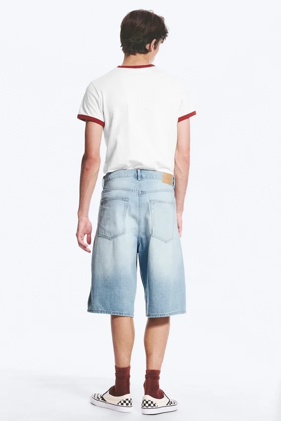 Astro Mid Rise Loose Baggy Denim Shorts – Kimberley Blue – Light Blue Astro Mid Rise Loose Baggy Denim Shorts – Kimberley Blue – Light Blue