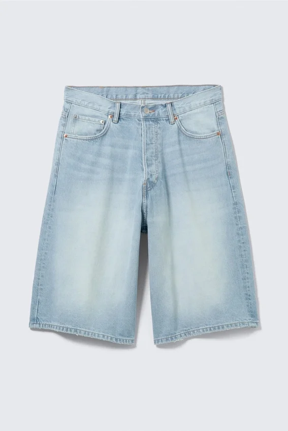 Astro Mid Rise Loose Baggy Denim Shorts – Kimberley Blue – Light Blue Astro Mid Rise Loose Baggy Denim Shorts – Kimberley Blue – Light Blue