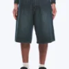 Astro Mid Rise Loose Baggy Denim Shorts – Lake Blue – Medium Blue Astro Mid Rise Loose Baggy Denim Shorts – Lake Blue – Medium Blue