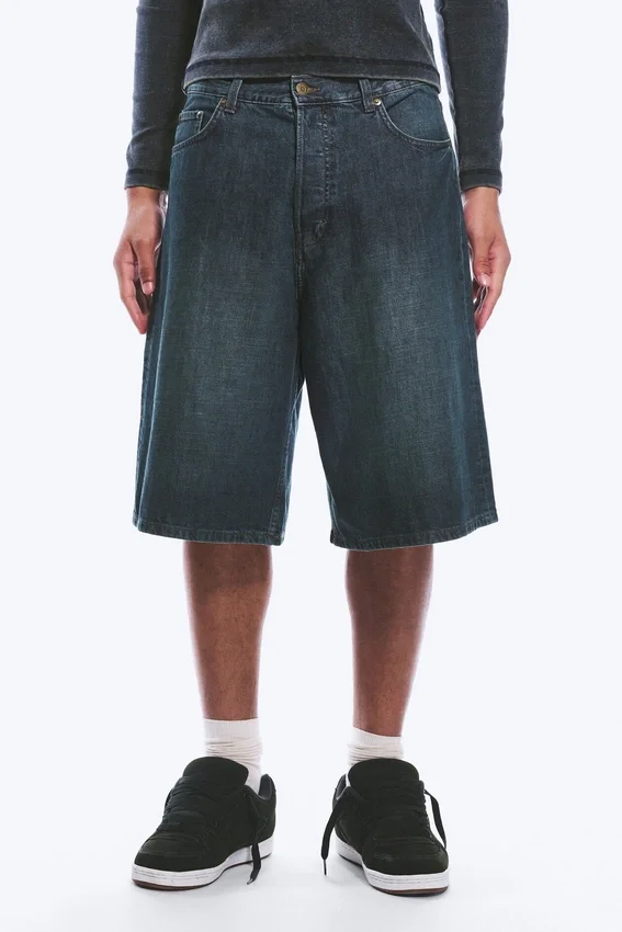 Astro Mid Rise Loose Baggy Denim Shorts – Lake Blue – Medium Blue Astro Mid Rise Loose Baggy Denim Shorts – Lake Blue – Medium Blue