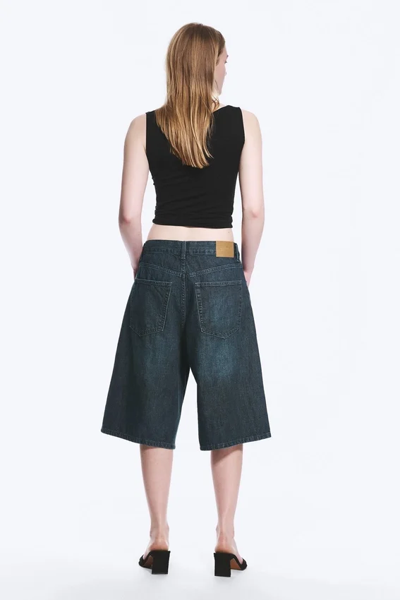 Astro Mid Rise Loose Baggy Denim Shorts – Lake Blue – Medium Blue Astro Mid Rise Loose Baggy Denim Shorts – Lake Blue – Medium Blue