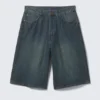 Astro Mid Rise Loose Baggy Denim Shorts – Lake Blue – Medium Blue Astro Mid Rise Loose Baggy Denim Shorts – Lake Blue – Medium Blue