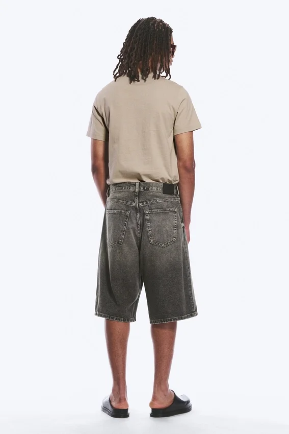 Astro Mid Rise Loose Baggy Denim Shorts – Redondo Black – Black Astro Mid Rise Loose Baggy Denim Shorts – Redondo Black – Black