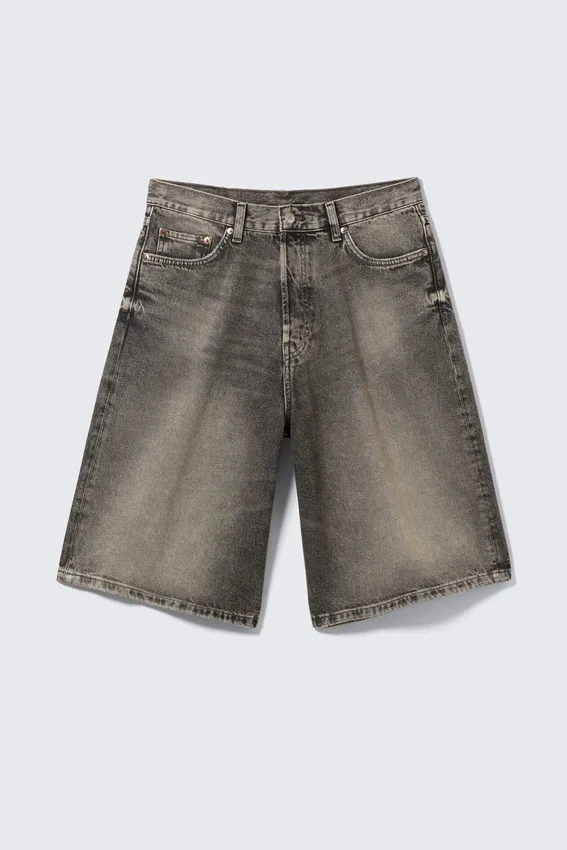 Astro Mid Rise Loose Baggy Denim Shorts – Redondo Black – Black Astro Mid Rise Loose Baggy Denim Shorts – Redondo Black – Black