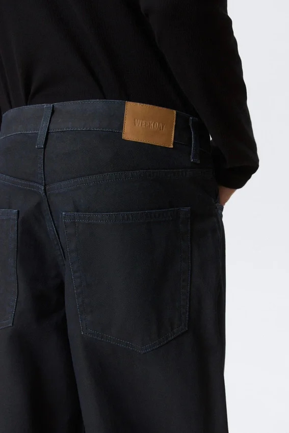 Astro Mid Rise Loose Baggy Leg Coated Jeans – Indigo Coating Astro Mid Rise Loose Baggy Leg Coated Jeans – Indigo Coating