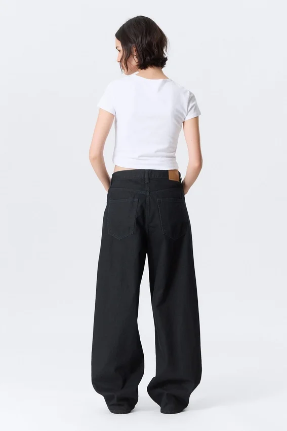 Astro Mid Rise Loose Baggy Leg Coated Jeans – Indigo Coating Astro Mid Rise Loose Baggy Leg Coated Jeans – Indigo Coating