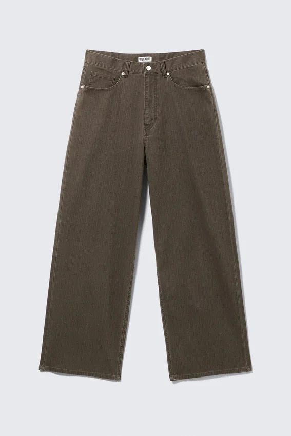 Astro Mid Rise Loose Baggy Leg Structured Trousers – Dark Brown Astro Mid Rise Loose Baggy Leg Structured Trousers – Dark Brown