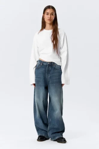 Astro Mid Rise Loose Baggy Unisex Jeans – Blue Hymn – Medium Blue Astro Mid Rise Loose Baggy Unisex Jeans – Blue Hymn – Medium Blue