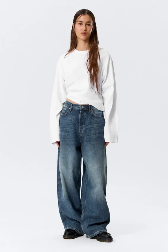 Astro Mid Rise Loose Baggy Unisex Jeans – Blue Hymn – Medium Blue Astro Mid Rise Loose Baggy Unisex Jeans – Blue Hymn – Medium Blue