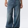 Astro Mid Rise Loose Baggy Unisex Jeans – Blue Hymn – Medium Blue Astro Mid Rise Loose Baggy Unisex Jeans – Blue Hymn – Medium Blue
