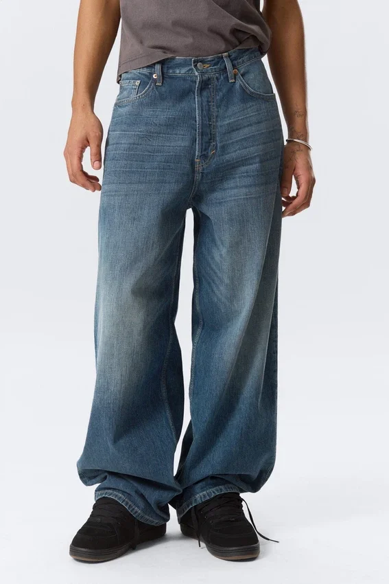 Astro Mid Rise Loose Baggy Unisex Jeans – Blue Hymn – Medium Blue Astro Mid Rise Loose Baggy Unisex Jeans – Blue Hymn – Medium Blue