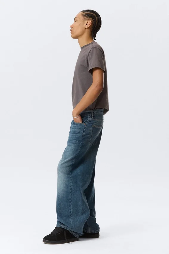 Astro Mid Rise Loose Baggy Unisex Jeans – Blue Hymn – Medium Blue Astro Mid Rise Loose Baggy Unisex Jeans – Blue Hymn – Medium Blue