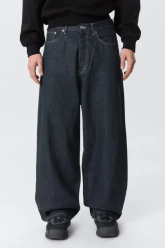 Astro Mid Rise Loose Baggy Unisex Jeans – Blue Rinse – Dark Blue Astro Mid Rise Loose Baggy Unisex Jeans – Blue Rinse – Dark Blue