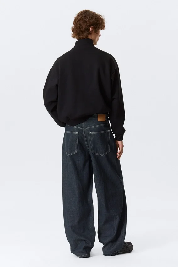 Astro Mid Rise Loose Baggy Unisex Jeans – Blue Rinse – Dark Blue Astro Mid Rise Loose Baggy Unisex Jeans – Blue Rinse – Dark Blue