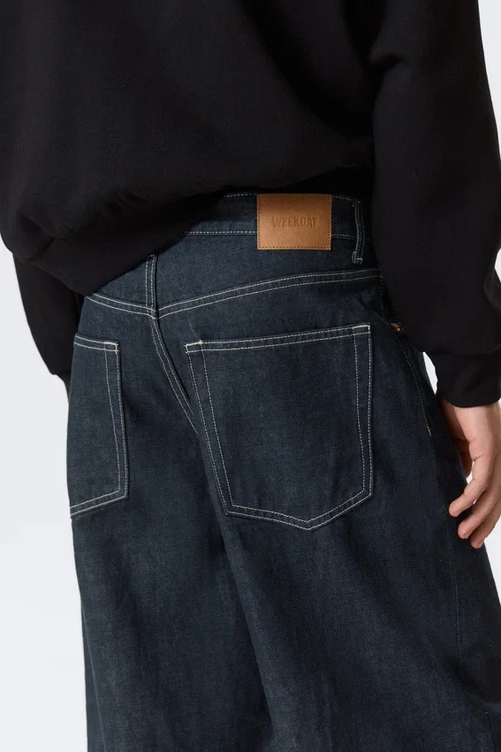 Astro Mid Rise Loose Baggy Unisex Jeans – Blue Rinse – Dark Blue Astro Mid Rise Loose Baggy Unisex Jeans – Blue Rinse – Dark Blue