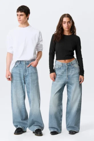 Astro Mid Rise Loose Baggy Unisex Jeans – Blue Stream – Medium Blue Astro Mid Rise Loose Baggy Unisex Jeans – Blue Stream – Medium Blue