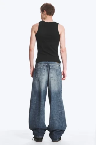 Astro Mid Rise Loose Baggy Unisex Jeans – Board Blue – Medium Blue Astro Mid Rise Loose Baggy Unisex Jeans – Board Blue – Medium Blue