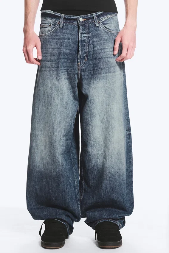 Astro Mid Rise Loose Baggy Unisex Jeans – Board Blue – Medium Blue Astro Mid Rise Loose Baggy Unisex Jeans – Board Blue – Medium Blue