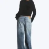 Astro Mid Rise Loose Baggy Unisex Jeans – Board Blue – Medium Blue Astro Mid Rise Loose Baggy Unisex Jeans – Board Blue – Medium Blue