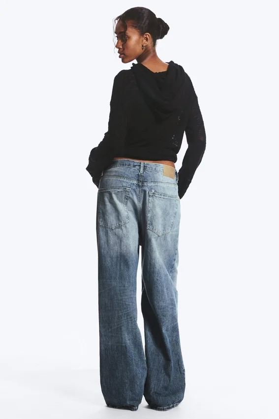 Astro Mid Rise Loose Baggy Unisex Jeans – Board Blue – Medium Blue Astro Mid Rise Loose Baggy Unisex Jeans – Board Blue – Medium Blue