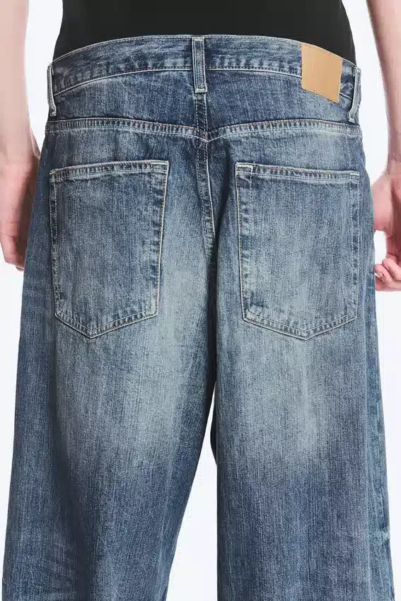 Astro Mid Rise Loose Baggy Unisex Jeans – Board Blue – Medium Blue Astro Mid Rise Loose Baggy Unisex Jeans – Board Blue – Medium Blue