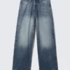 Astro Mid Rise Loose Baggy Unisex Jeans – Board Blue – Medium Blue Astro Mid Rise Loose Baggy Unisex Jeans – Board Blue – Medium Blue