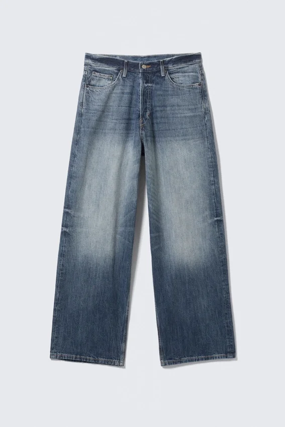 Astro Mid Rise Loose Baggy Unisex Jeans – Board Blue – Medium Blue Astro Mid Rise Loose Baggy Unisex Jeans – Board Blue – Medium Blue