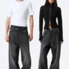 Astro Mid Rise Loose Baggy Unisex Jeans – Chelsea Black – Black Astro Mid Rise Loose Baggy Unisex Jeans – Chelsea Black – Black