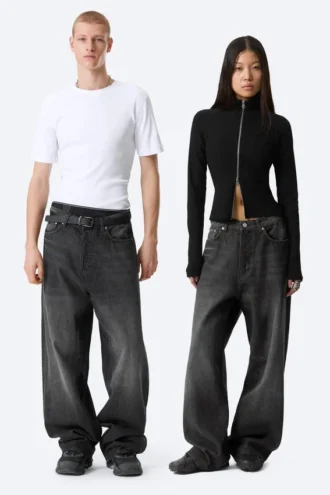 Astro Mid Rise Loose Baggy Unisex Jeans – Chelsea Black – Black Astro Mid Rise Loose Baggy Unisex Jeans – Chelsea Black – Black