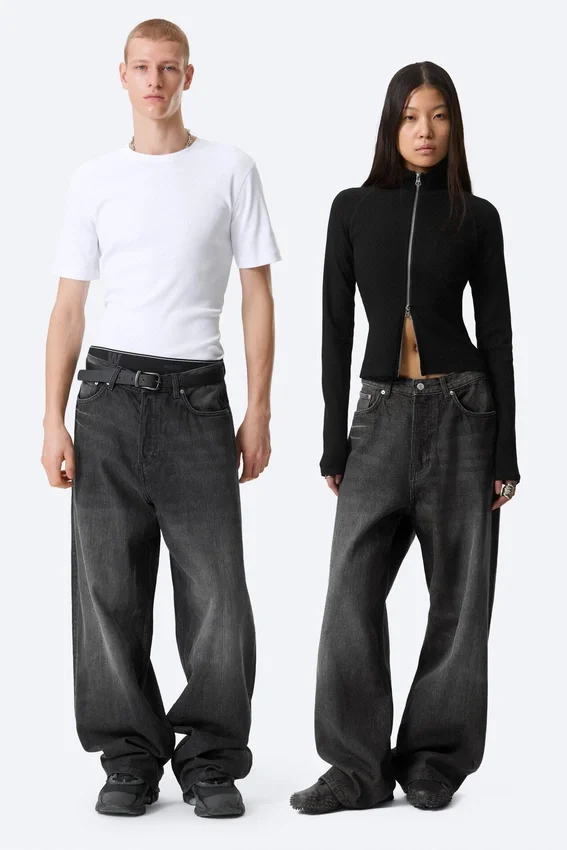 Astro Mid Rise Loose Baggy Unisex Jeans – Chelsea Black – Black Astro Mid Rise Loose Baggy Unisex Jeans – Chelsea Black – Black