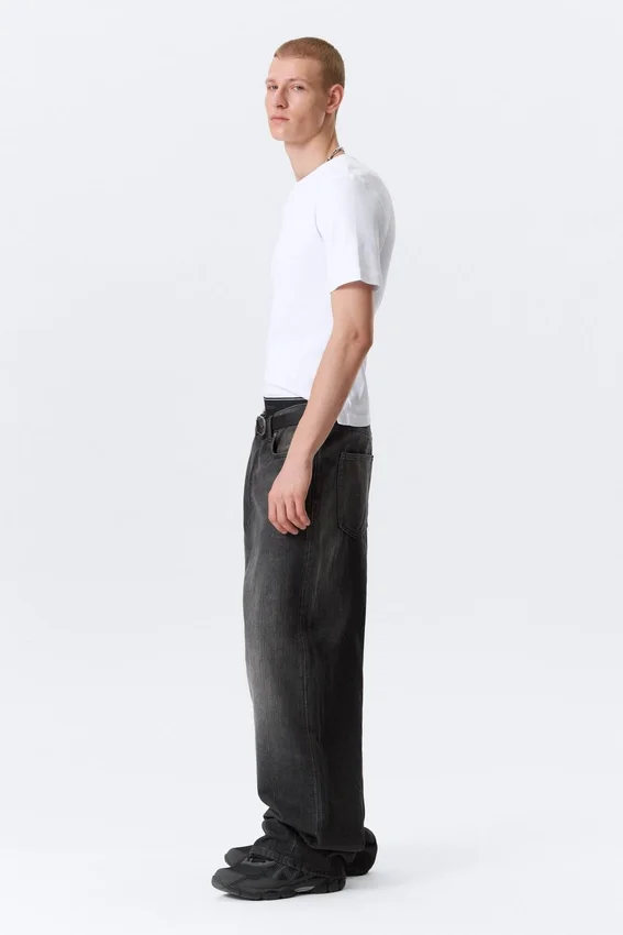 Astro Mid Rise Loose Baggy Unisex Jeans – Chelsea Black – Black Astro Mid Rise Loose Baggy Unisex Jeans – Chelsea Black – Black