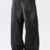 Astro Mid Rise Loose Baggy Unisex Jeans – Chelsea Black – Black Astro Mid Rise Loose Baggy Unisex Jeans – Chelsea Black – Black