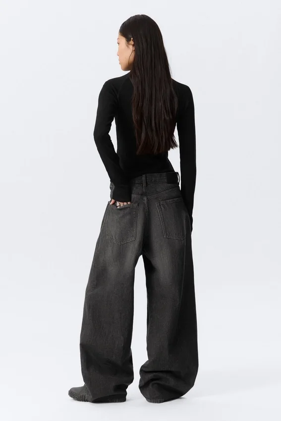 Astro Mid Rise Loose Baggy Unisex Jeans – Chelsea Black – Black Astro Mid Rise Loose Baggy Unisex Jeans – Chelsea Black – Black
