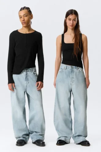 Astro Mid Rise Loose Baggy Unisex Jeans – Dream Blue – Light Blue Astro Mid Rise Loose Baggy Unisex Jeans – Dream Blue – Light Blue