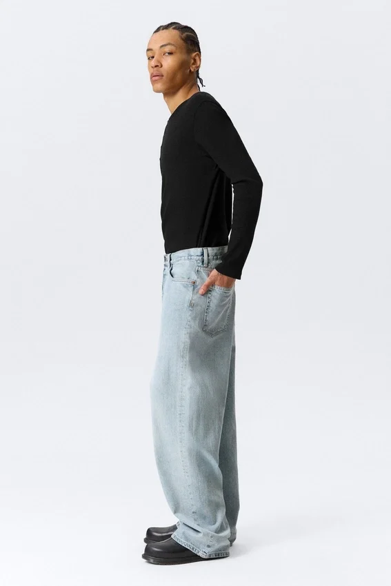 Astro Mid Rise Loose Baggy Unisex Jeans – Dream Blue – Light Blue Astro Mid Rise Loose Baggy Unisex Jeans – Dream Blue – Light Blue