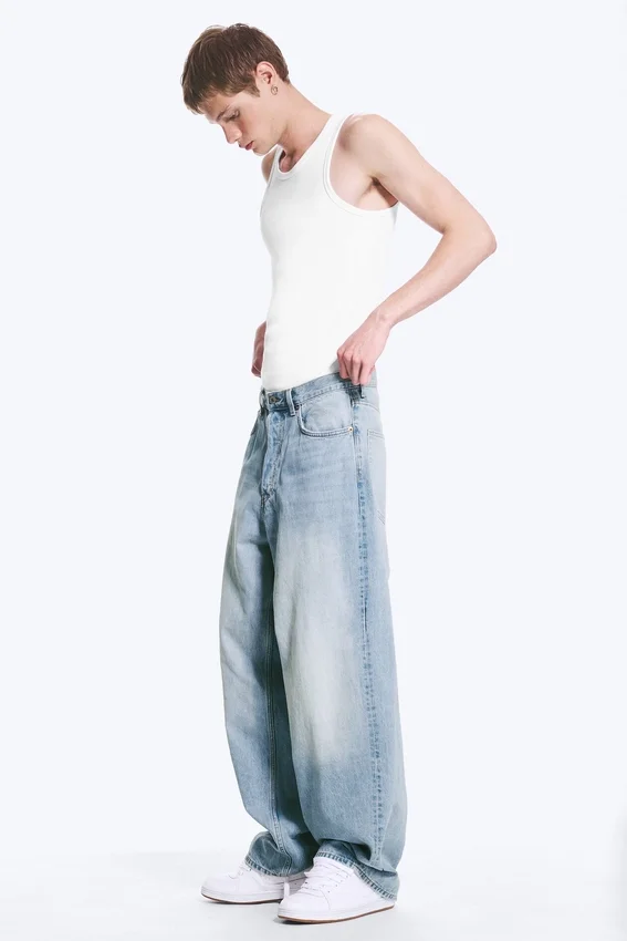 Astro Mid Rise Loose Baggy Unisex Jeans – Kimberley Blue – Light Blue Astro Mid Rise Loose Baggy Unisex Jeans – Kimberley Blue – Light Blue