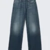 Astro Mid Rise Loose Baggy Unisex Jeans – Mine Blue – Medium Blue Astro Mid Rise Loose Baggy Unisex Jeans – Mine Blue – Medium Blue