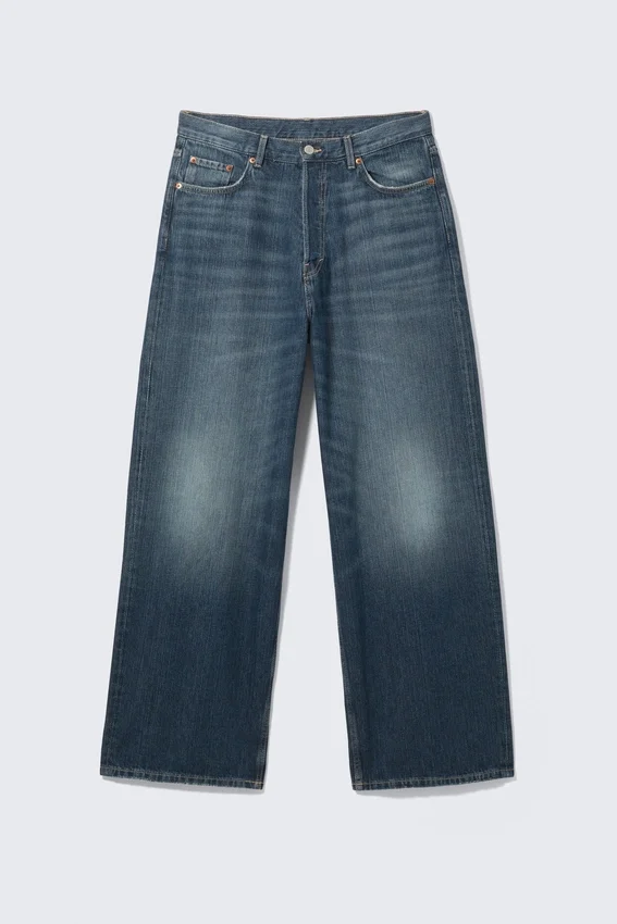 Astro Mid Rise Loose Baggy Unisex Jeans – Mine Blue – Medium Blue Astro Mid Rise Loose Baggy Unisex Jeans – Mine Blue – Medium Blue