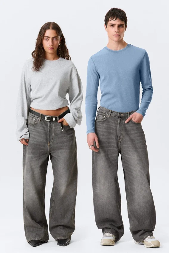 Astro Mid Rise Loose Baggy Unisex Jeans – Mine Grey Astro Mid Rise Loose Baggy Unisex Jeans – Mine Grey