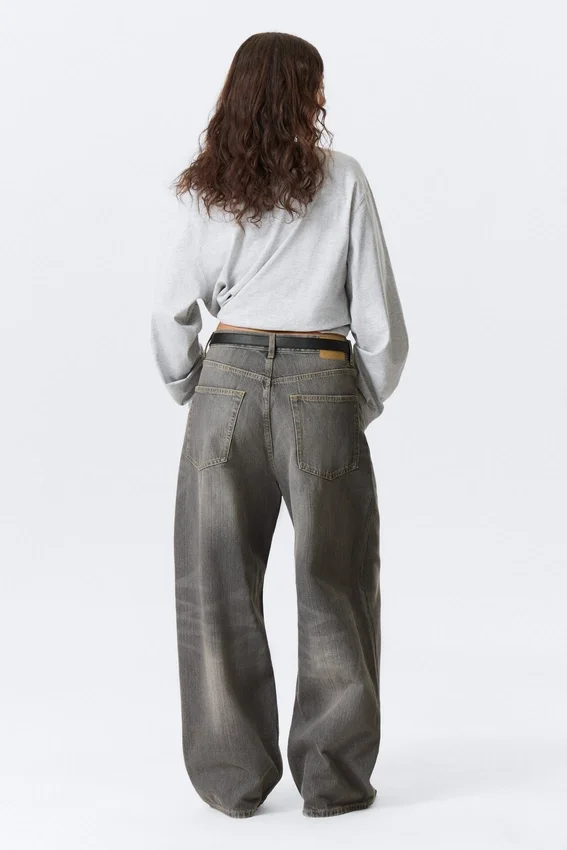 Astro Mid Rise Loose Baggy Unisex Jeans – Mine Grey Astro Mid Rise Loose Baggy Unisex Jeans – Mine Grey