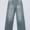 Astro Mid Rise Loose Baggy Unisex Jeans – Torn Blue – Medium Blue Astro Mid Rise Loose Baggy Unisex Jeans – Torn Blue – Medium Blue