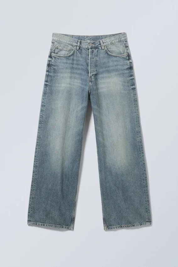 Astro Mid Rise Loose Baggy Unisex Jeans – Torn Blue – Medium Blue Astro Mid Rise Loose Baggy Unisex Jeans – Torn Blue – Medium Blue