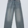 Astro Mid Rise Loose Baggy Unisex Jeans – Trove Blue – Medium Blue Astro Mid Rise Loose Baggy Unisex Jeans – Trove Blue – Medium Blue